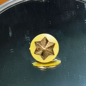 Vintage Small Brass Girl Scout Star Service Pin Gold‎ Tone with Yellow Back
